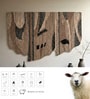 Brown And Green Wool Handmade Wall Art Panel 4x2 Feet