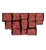 Red Wool Handmade Wall Art Panel 4x2 Feet