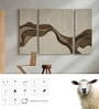 Grey And Brown Wool Handmade Wall Art Panel 4x2 Feet