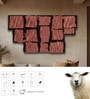 Red Wool Handmade Wall Art Panel 4x2 Feet