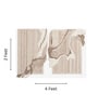 Beige Wool Handmade Wall Art Panel 4x2 Feet