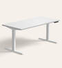 Workout Metal Height Adjustable Desk in Frosty White Finish