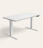 Workout Metal Height Adjustable Desk in Frosty White Finish