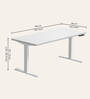 Workout Metal Height Adjustable Desk in Frosty White Finish