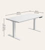 Workout Metal Height Adjustable Desk in Frosty White Finish