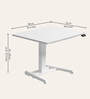 Workout Metal Height Adjustable Desk in Frosty White Finish