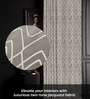 Woven maze soft brown Blackout Jacquard Polyester Curtains for Door Pack of 2