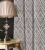Woven maze soft brown Blackout Jacquard Polyester Curtains for Door Pack of 2