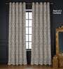 Woven maze soft brown Blackout Jacquard Polyester Curtains for Door Pack of 2