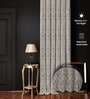 Woven maze soft brown Blackout Jacquard Polyester Curtains for Long Door Pack of 2