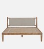 Woven Solid Wood Queen Size Bed in Farmhouse White finish