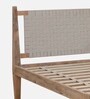 Woven Solid Wood Queen Size Bed in Farmhouse White finish