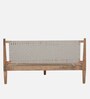 Woven Solid Wood Queen Size Bed in Farmhouse White finish