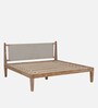 Woven Solid Wood Queen Size Bed in Farmhouse White finish