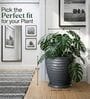 WPC Grey 12 Inch German Polymer Round Plant Container With Saucer