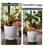 WPC Marble White 12 Inch German Polymer Round Plant Container With Saucer