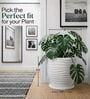 WPC Marble White 12 Inch German Polymer Round Plant Container With Saucer