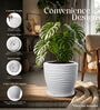 WPC Marble White 15 Inch German Polymer Round Plant Container With Saucer