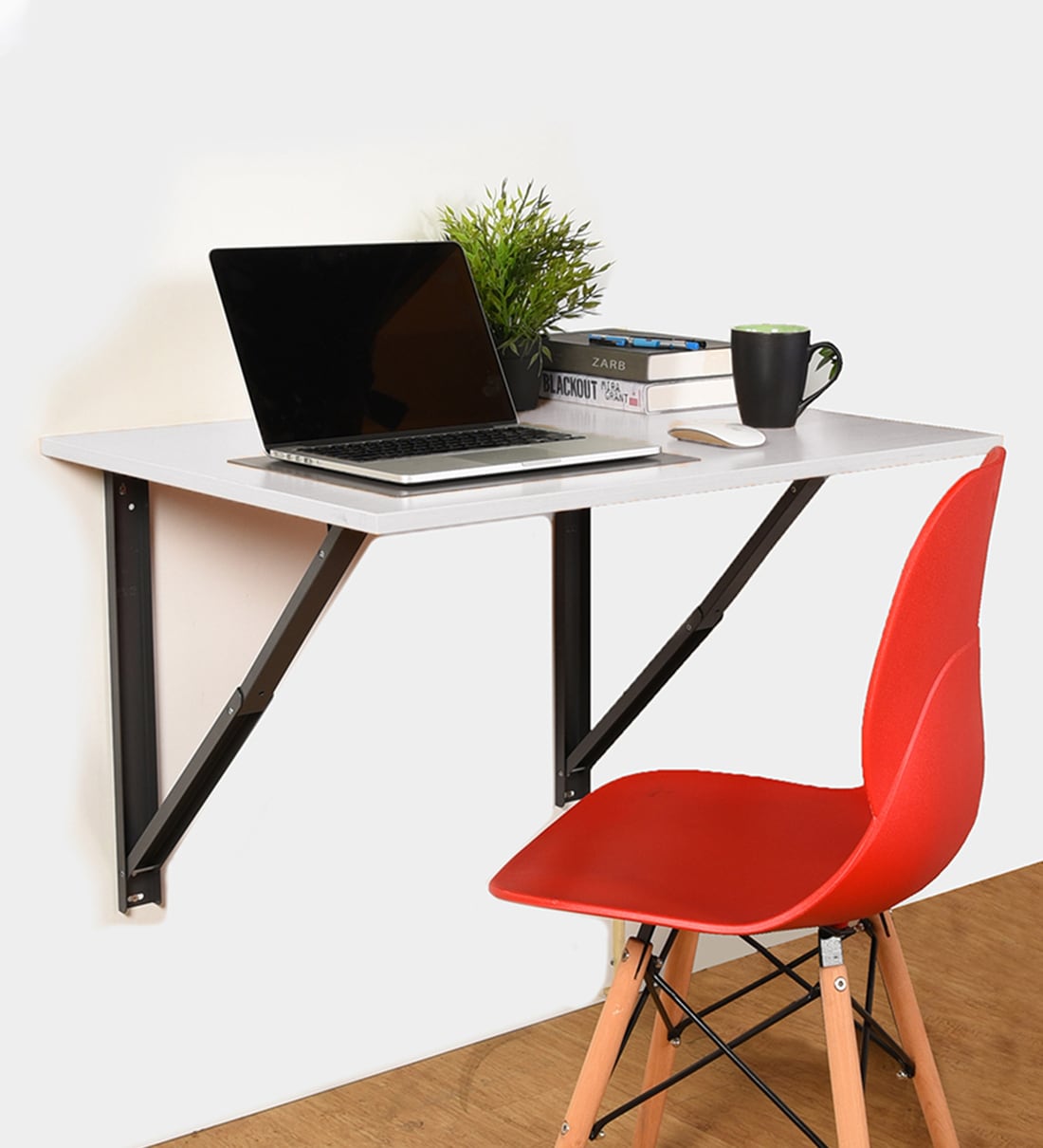 Buy Owen Wall Mounted Foldable Study Table in White Colour ... on {keyword}