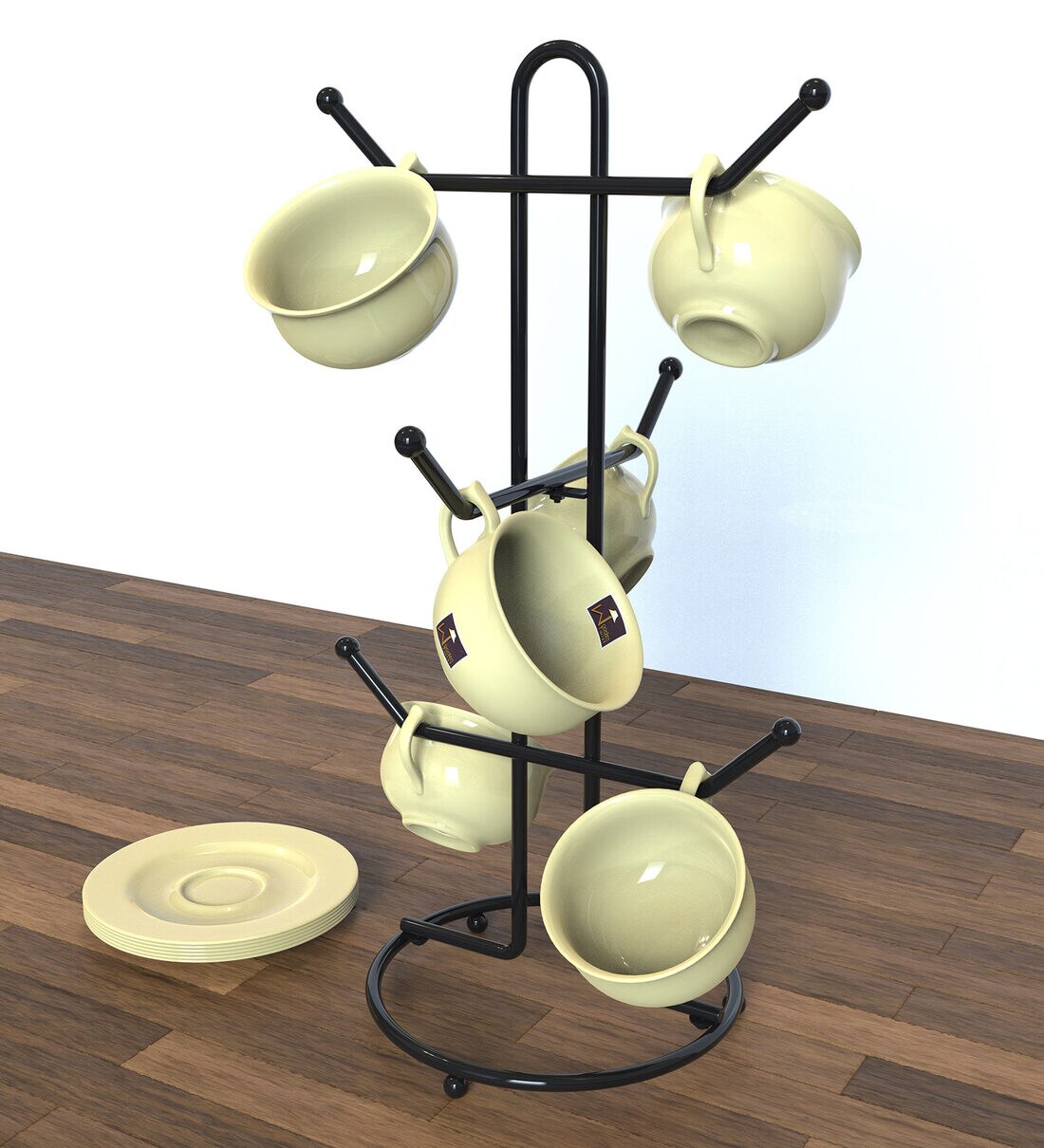 Buy Wrought Iron Tea Cup Stand Holder By Wooden Twist Online Kitchen