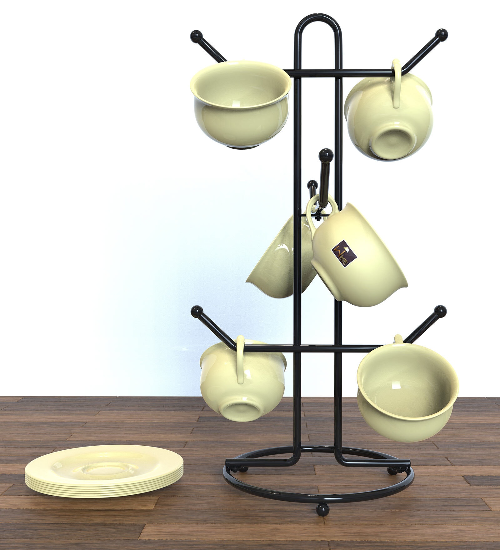 Buy Wrought Iron Tea Cup Stand Holder By Wooden Twist at 51 OFF by