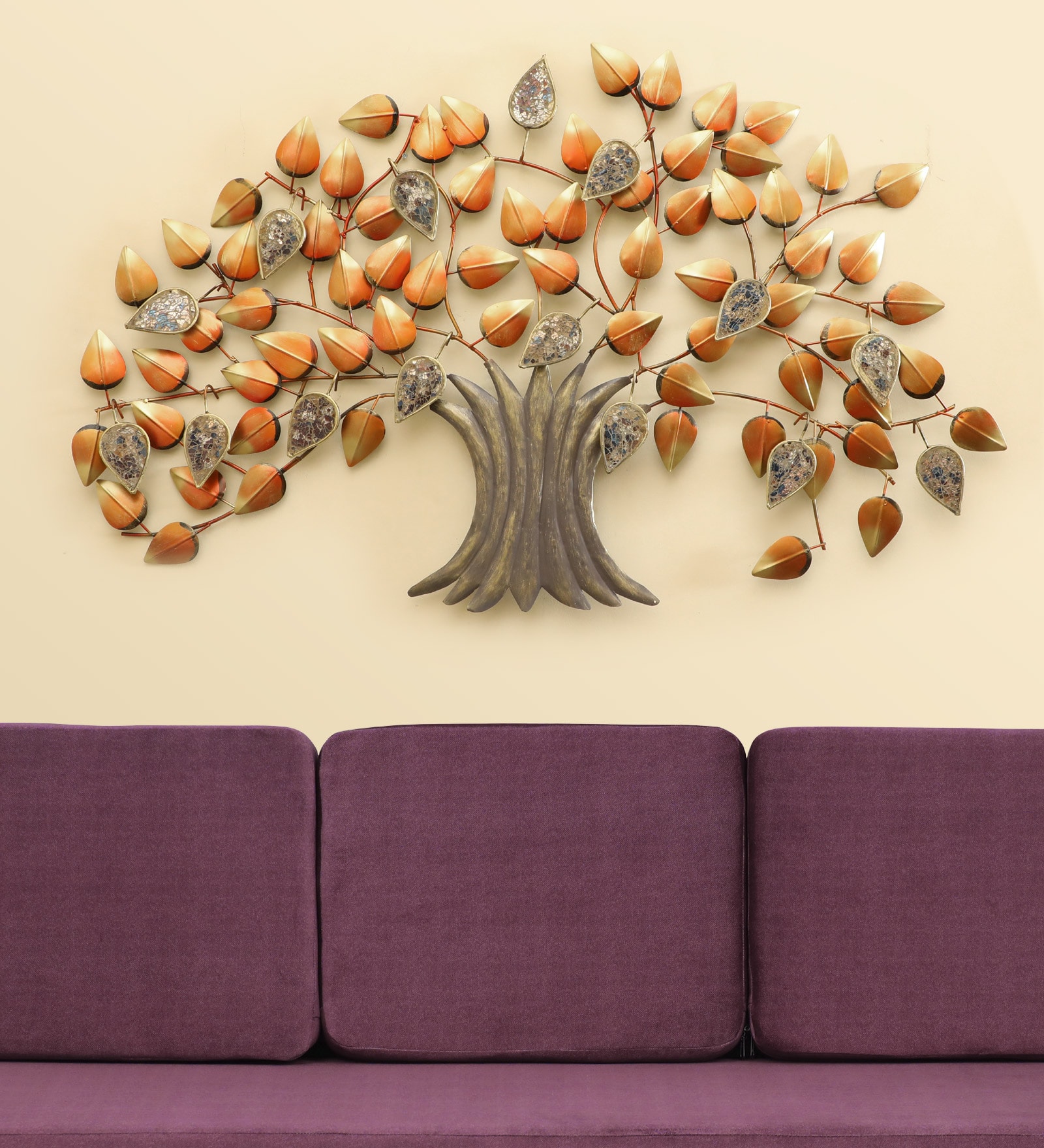 Iron Tulika Tree Brown Floral Wall Art