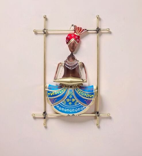 Wrought Iron Musician Wall Art In Red