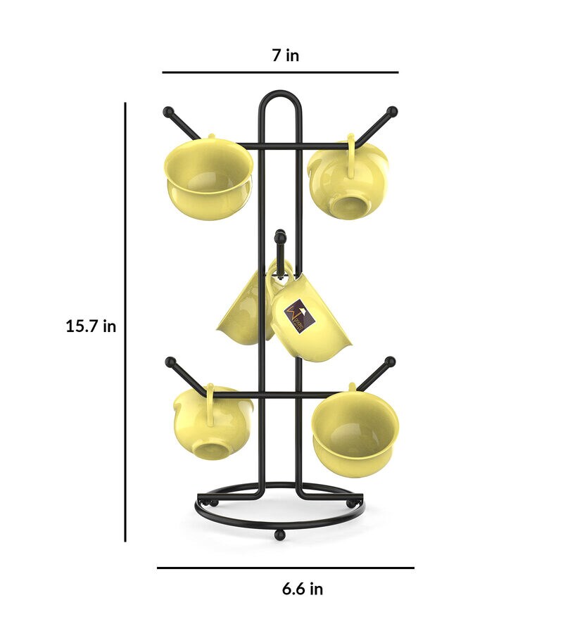 Buy Wrought Iron Tea Cup Stand Holder By Wooden Twist Online Kitchen