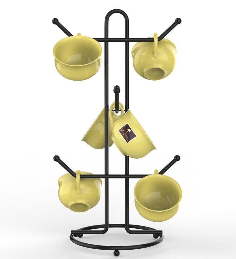 Buy Wrought Iron Tea Cup Stand Holder By Wooden Twist Online Kitchen