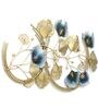 Amor Wrought Iron Grey And Golden Floral Wall Art
