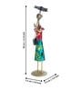 Wrought Iron Handcrafted Lady with Umbrella Multicolor Figurine