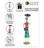 Wrought Iron Handcrafted Lady with Umbrella Multicolor Figurine