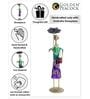 Wrought Iron Handcrafted Lady with Umbrella Multicolour Figurine
