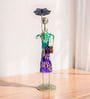 Wrought Iron Handcrafted Lady with Umbrella Multicolour Figurine