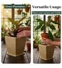 WTK Beige 15 Inch German Polymer Square Plant Container With Saucer