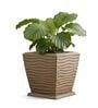 WTK Choco Brown 12 Inch German Polymer Square Plant Container With Saucer