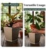 WTK Choco Brown 15 Inch German Polymer Square Plant Container With Saucer