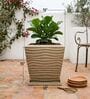 WTK Choco Brown 15 Inch German Polymer Square Plant Container With Saucer