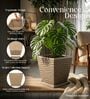 WTK Choco Brown 15 Inch German Polymer Square Plant Container With Saucer