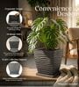 WTK Grey 15 Inch German Polymer Square Plant Container With Saucer