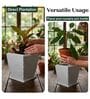 WTK Marble White 15 Inch German Polymer Square Plant Container With Saucer
