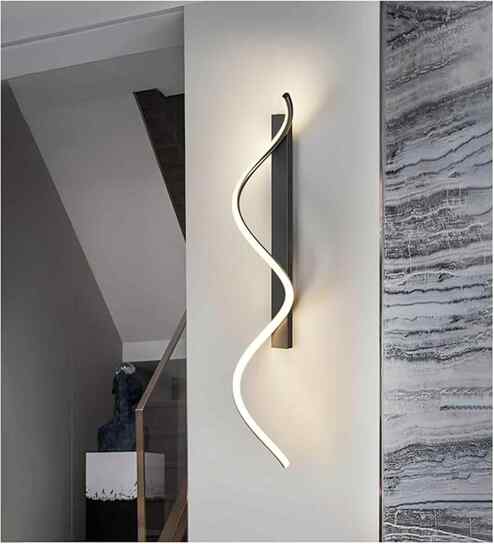 Wyatt Spiral Wall Light Black Body Tri-Color LED Modern Decorative Wall Lamp for Bedroom Living Room