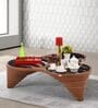 Wyva Glass Top Coffee Table In Brown Colour