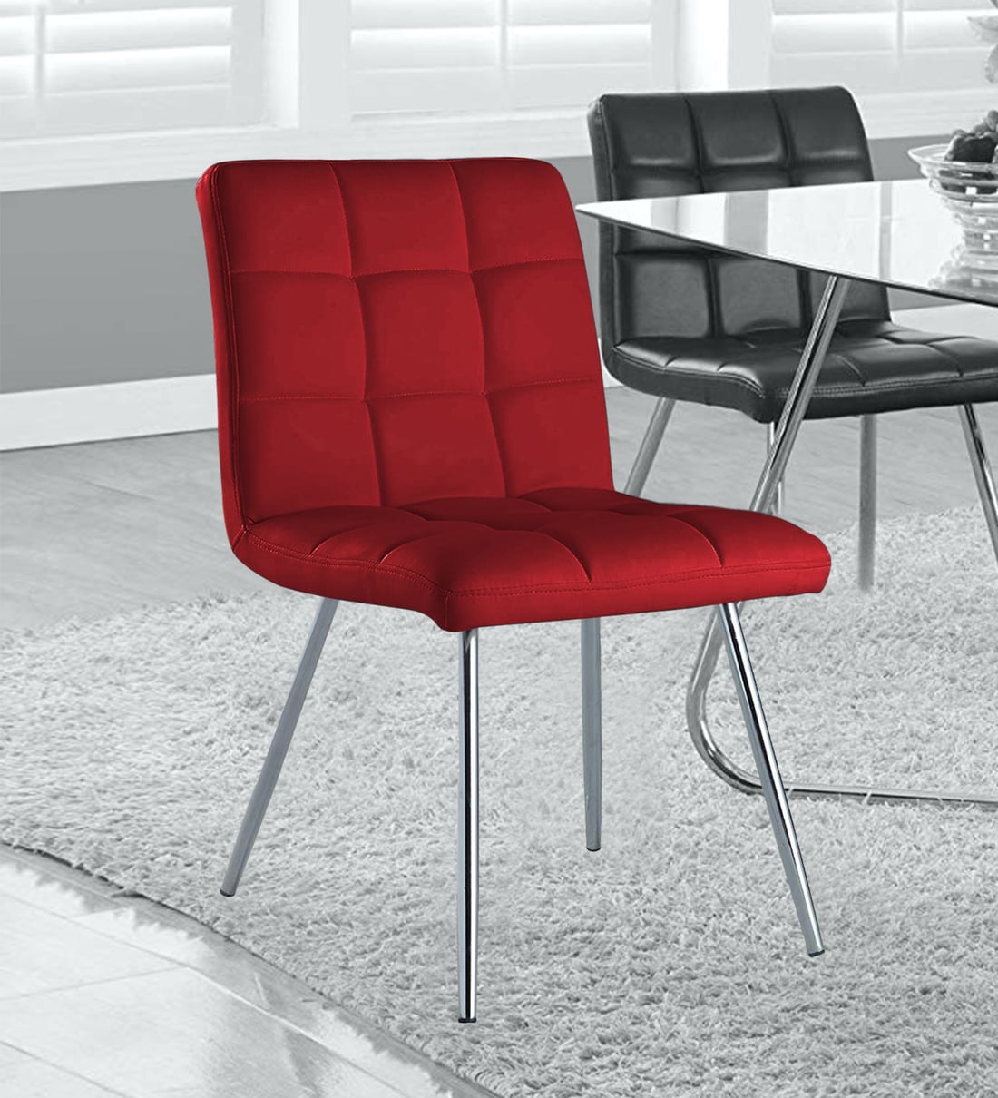 Buy Xasper Dining Chair in Red Colour by Workspace by AZAZO Online