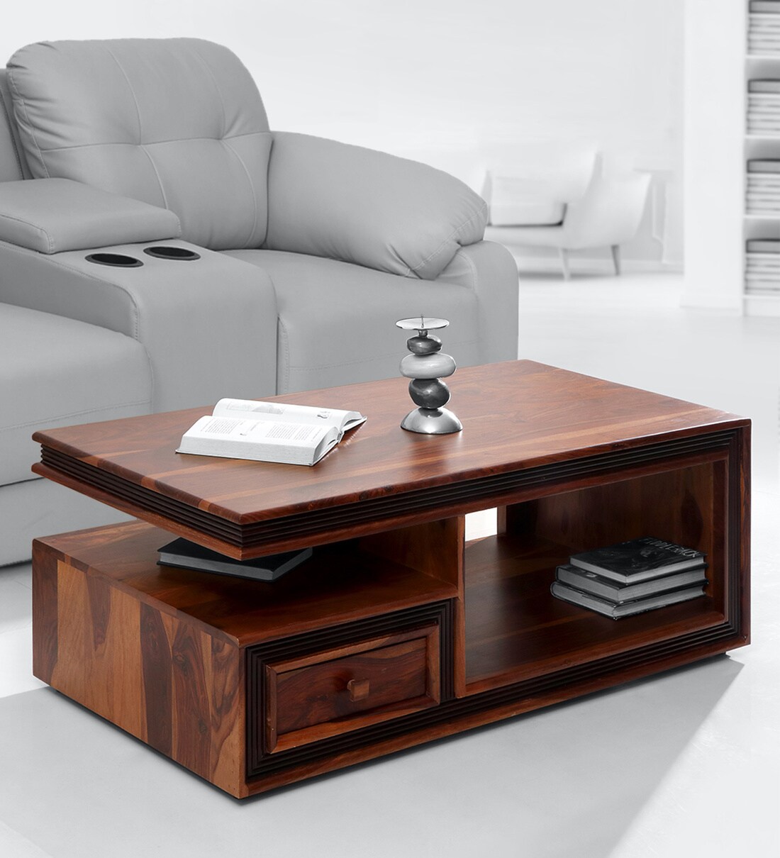 Buy Xavier Large Coffee Table in Honey Finish by Evok Online