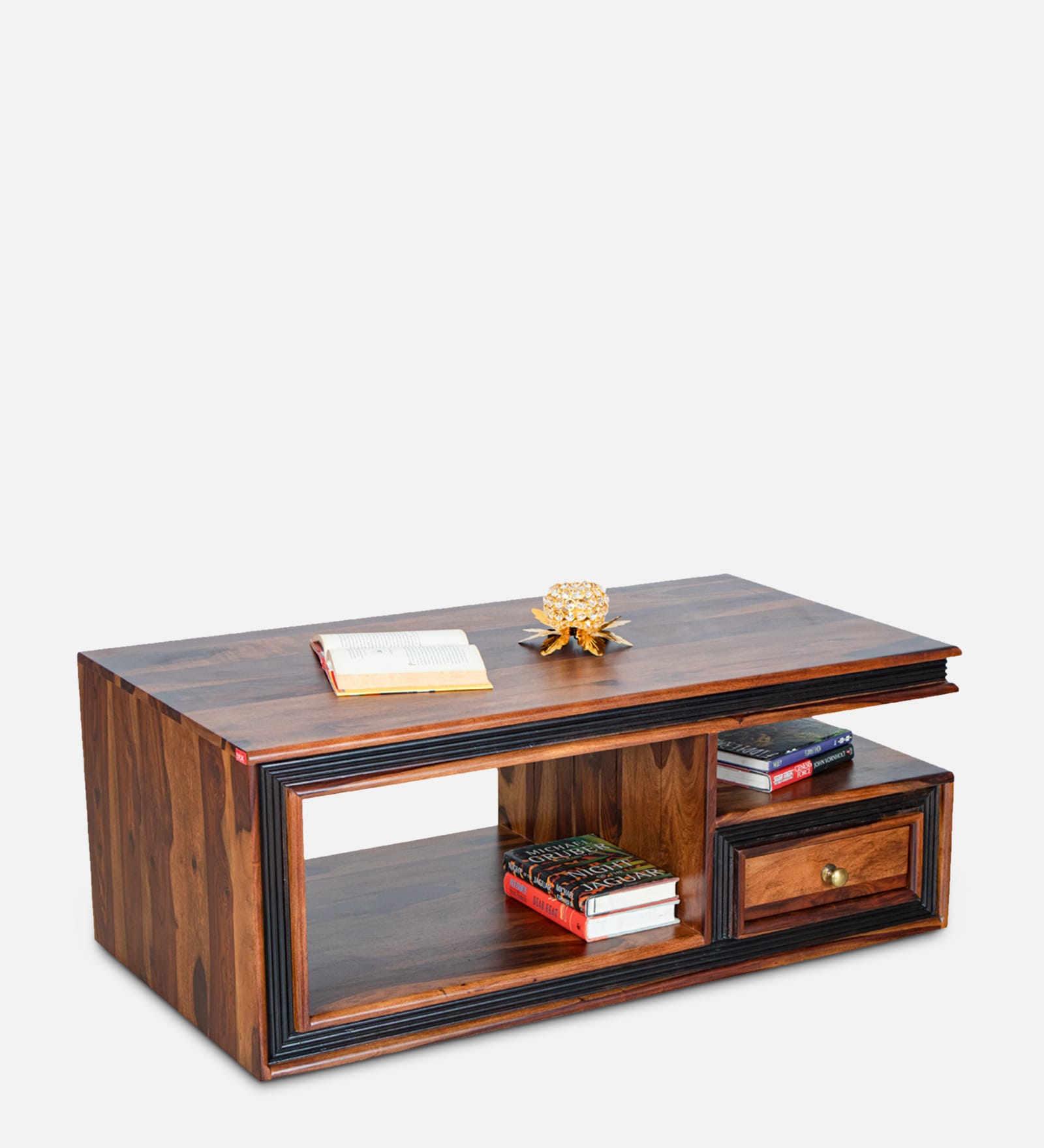 Xavier Sheesham Wood Coffee Table in Honey Finish