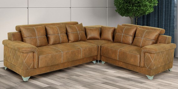 Buy Xavier Adjustable C Type Six Seater Sectional Sofa In Dark