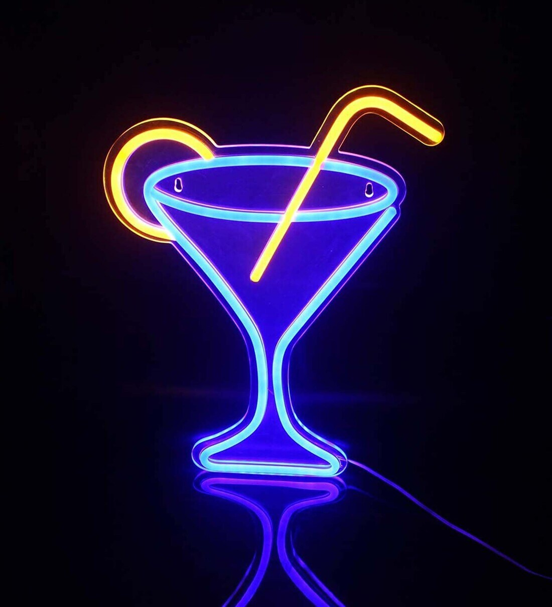 Buy Cocktail Glass Neon Signs Usb Operated Led Big Night Light For Room