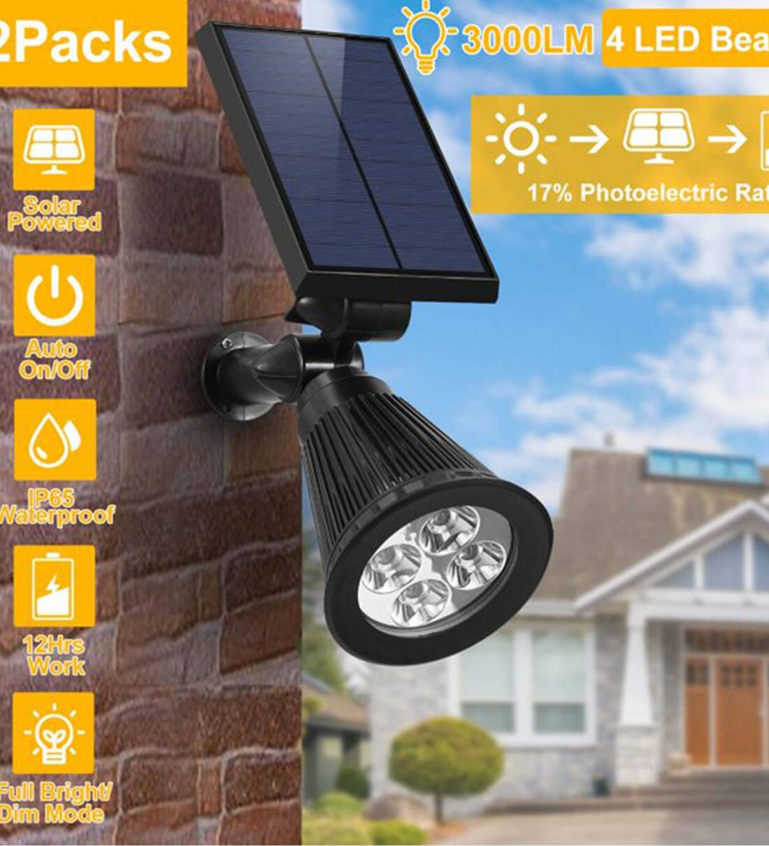 Buy White Spotlights Light 2-In-1 Adjustable Brightness 4 Led With ...