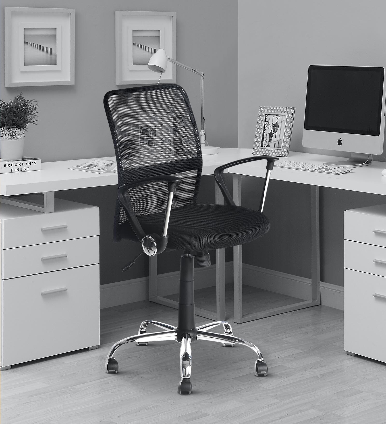 Xeon Mid Back Office Chair in Black Finish